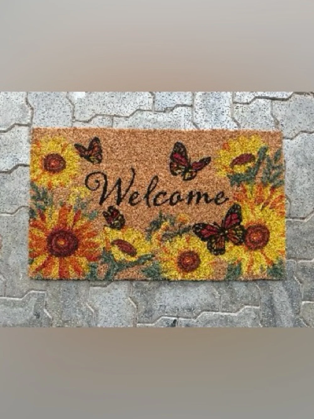 Welcome Butterflies 17x29” Floor Door Mat